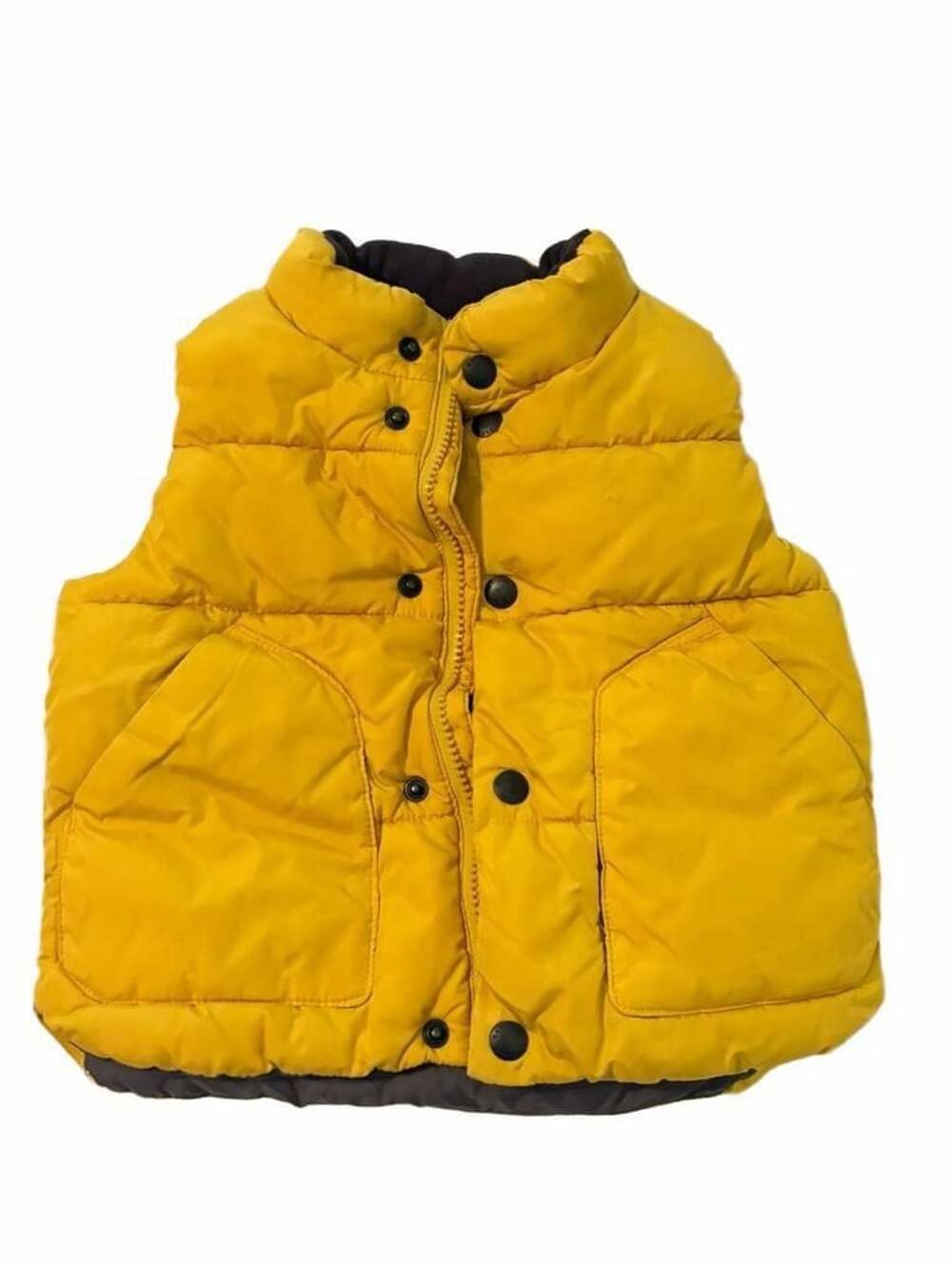 Baby Gap Puffer Vest Size 2 Years Yellow Fleece Lined